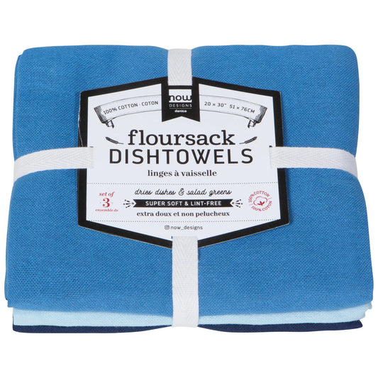 Floursack Dishtowels Moon Cool Blue - Set of 3