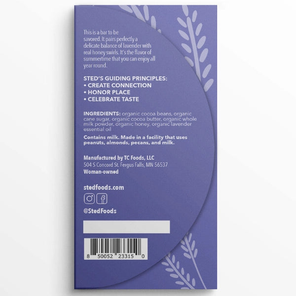 Mini Honey Lavender Chocolate Bar