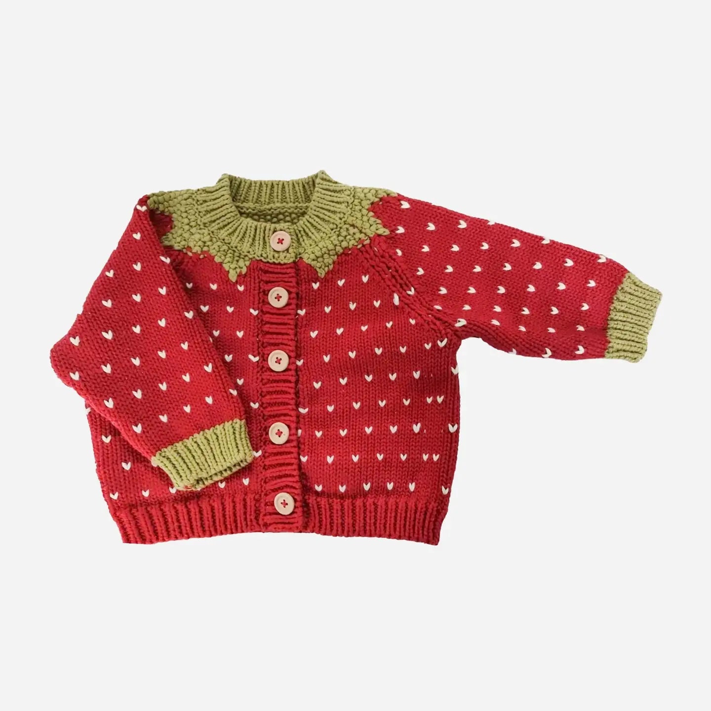Cotton Strawberry Baby cardigan