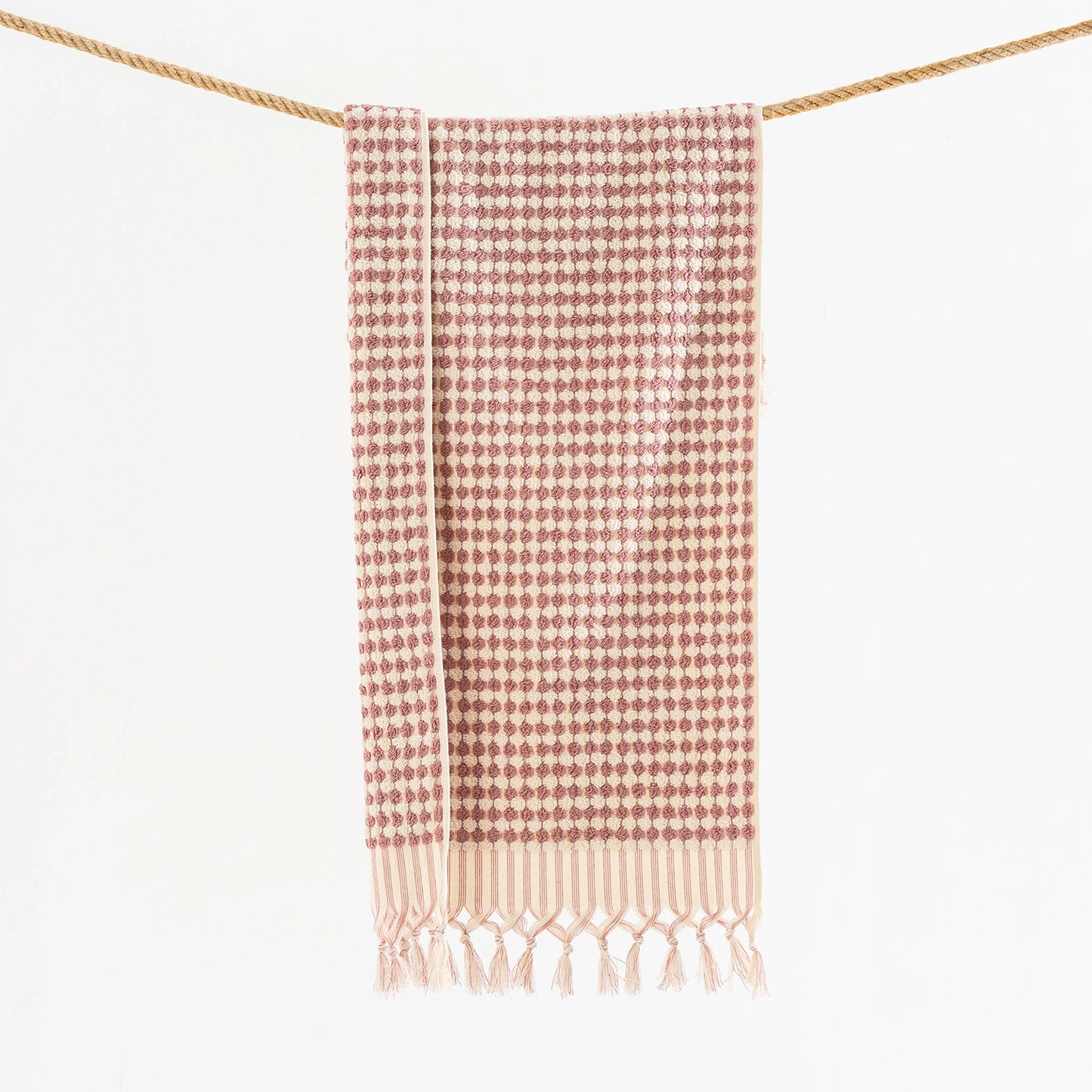 Pompom Bubble Handloomed Turkish Towel - Rose