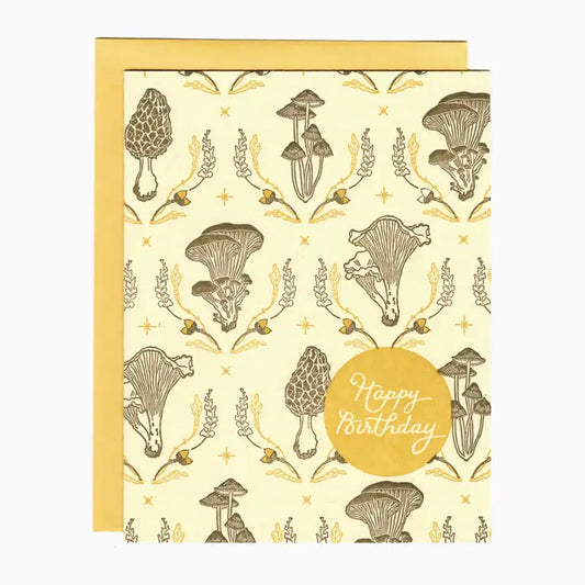 Mushroom Woodland Birthday Card