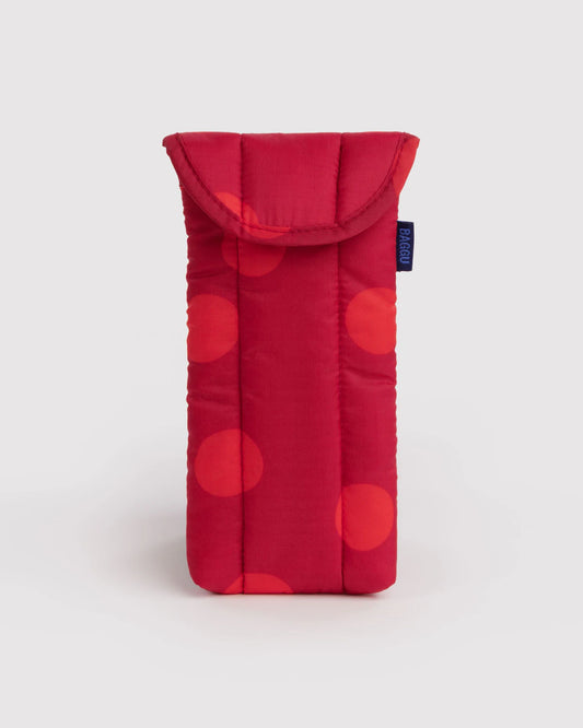 Red Polka Dot Baggu Puffy Glasses Sleeve