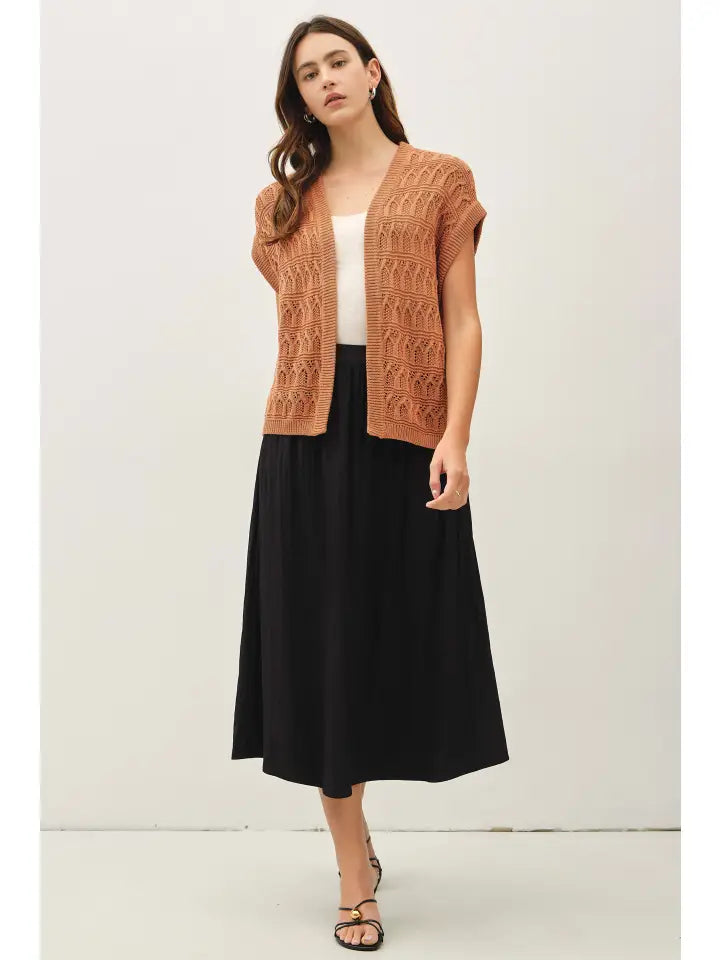 Crinkled Midi Skirt