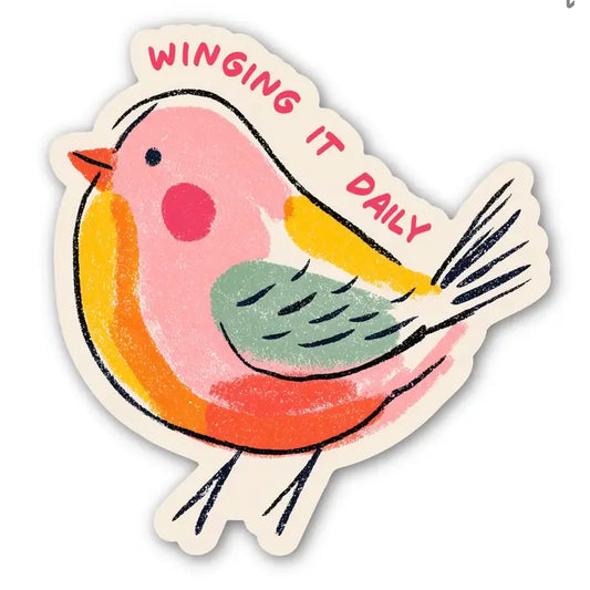 Winging It Bird Sticker
