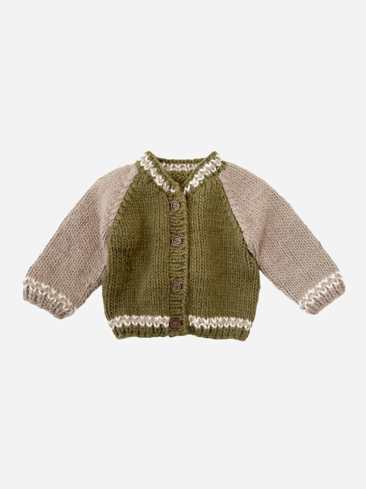 Green Varsity Baby Cardigan