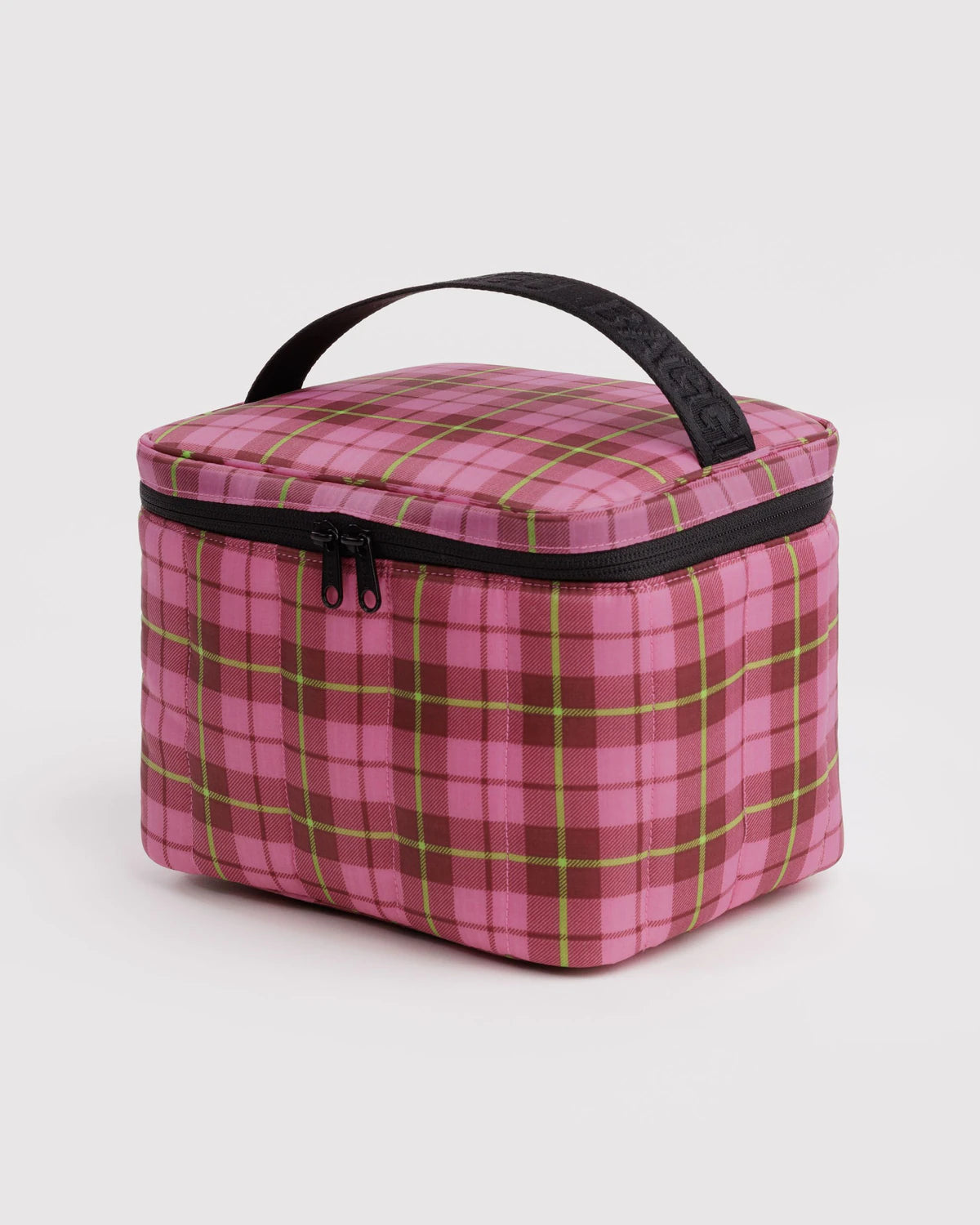 Azalea Pink Tartan Puffy Lunch Bag