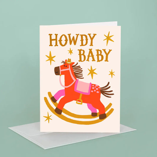 Rocking Horse New Baby Card
