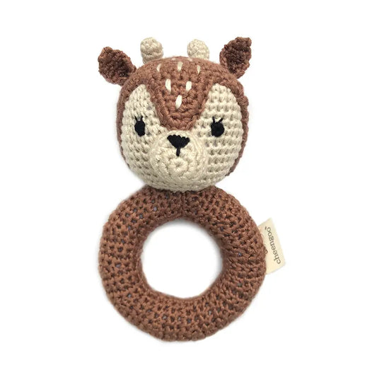 Fawn Ring Crocheted Teething Rattle