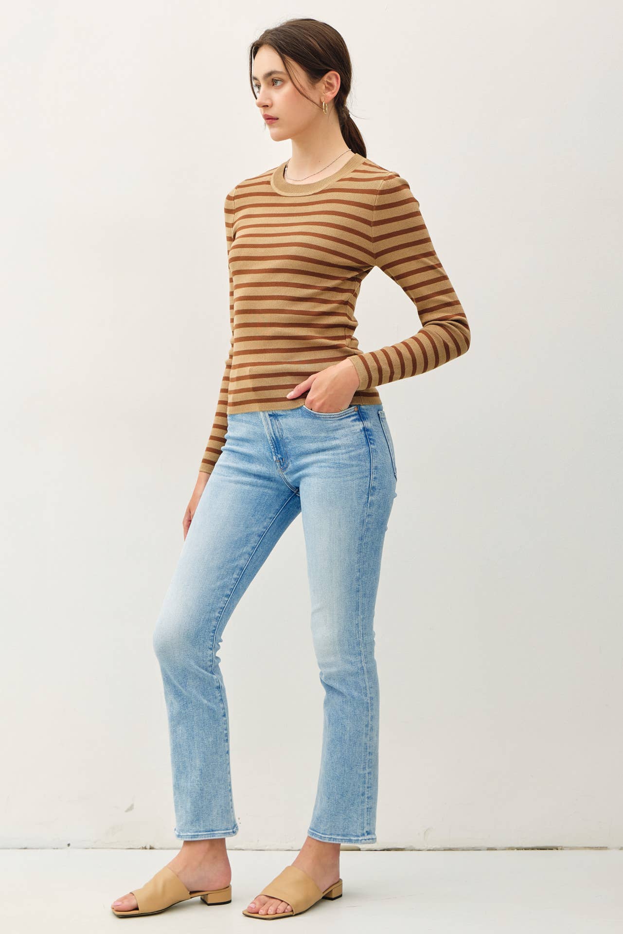 Classic Fit Basic Striped Sweater