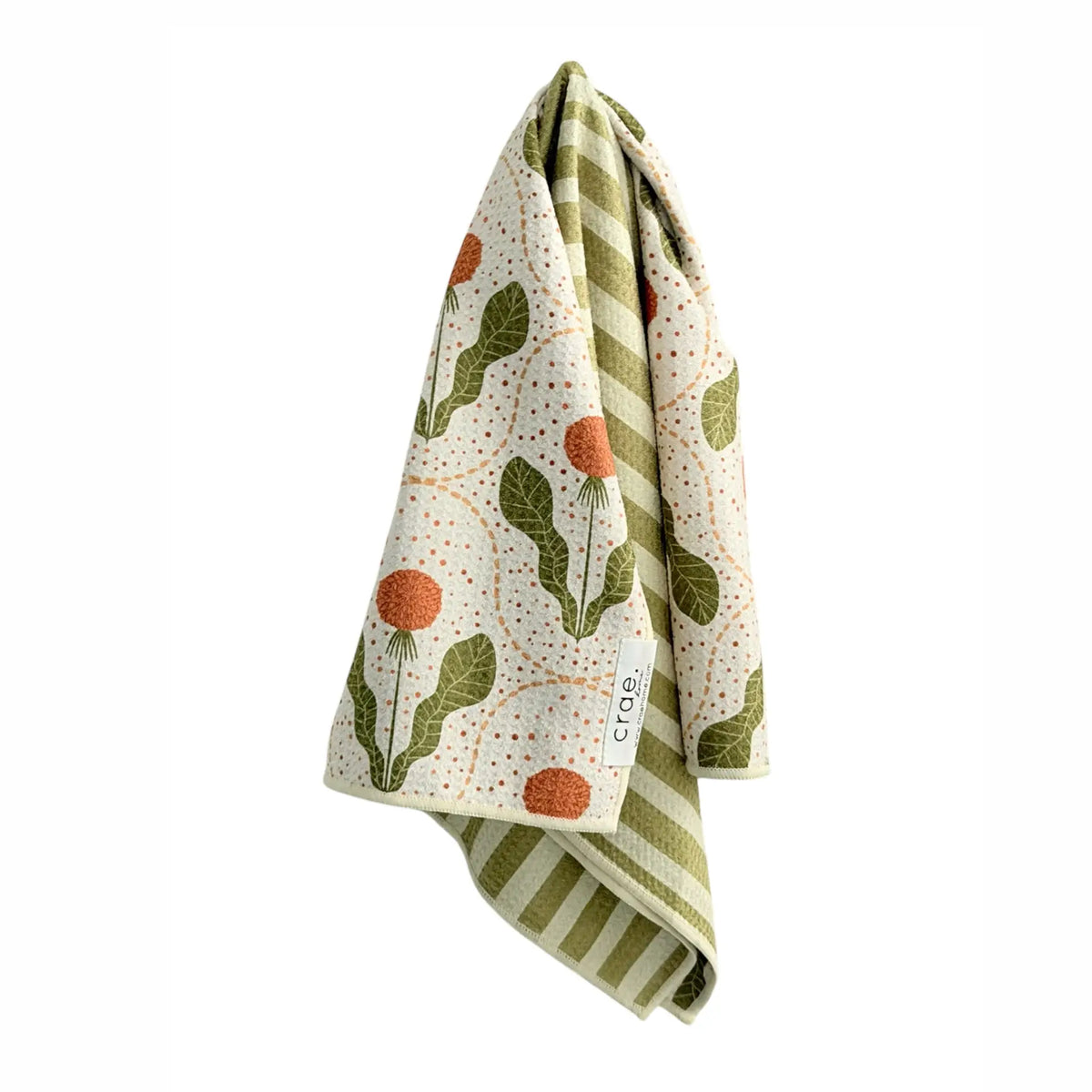 Sprout and Stripe Reversible Hand Towel