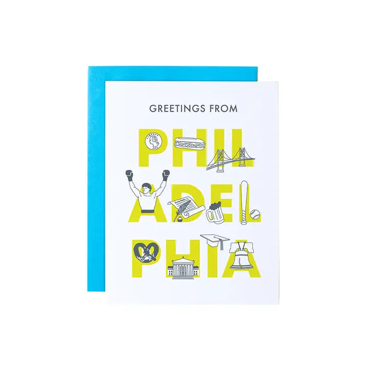 Philadelphia Font Greeting Card