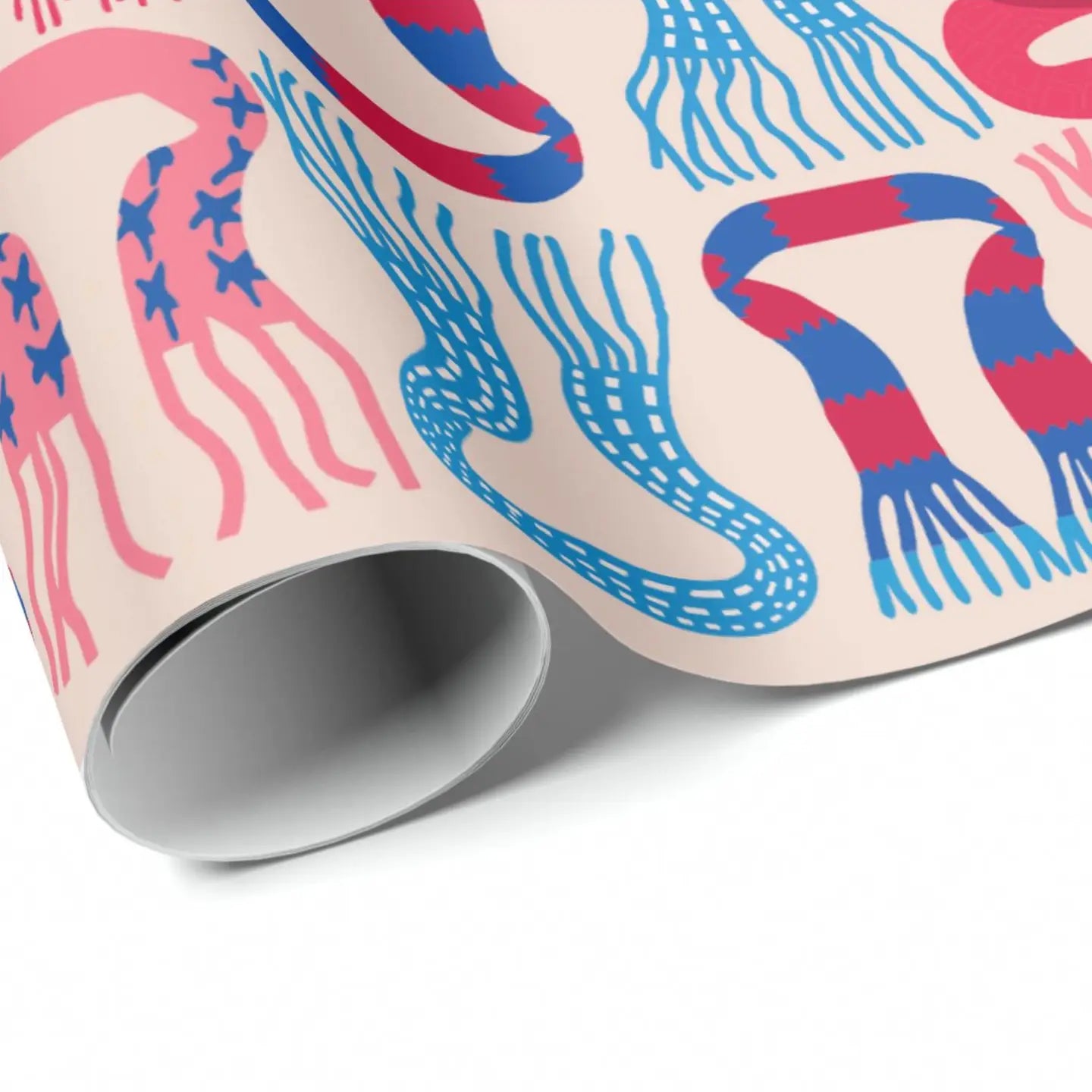 Fuzzy Scarves Holiday Wrapping Paper