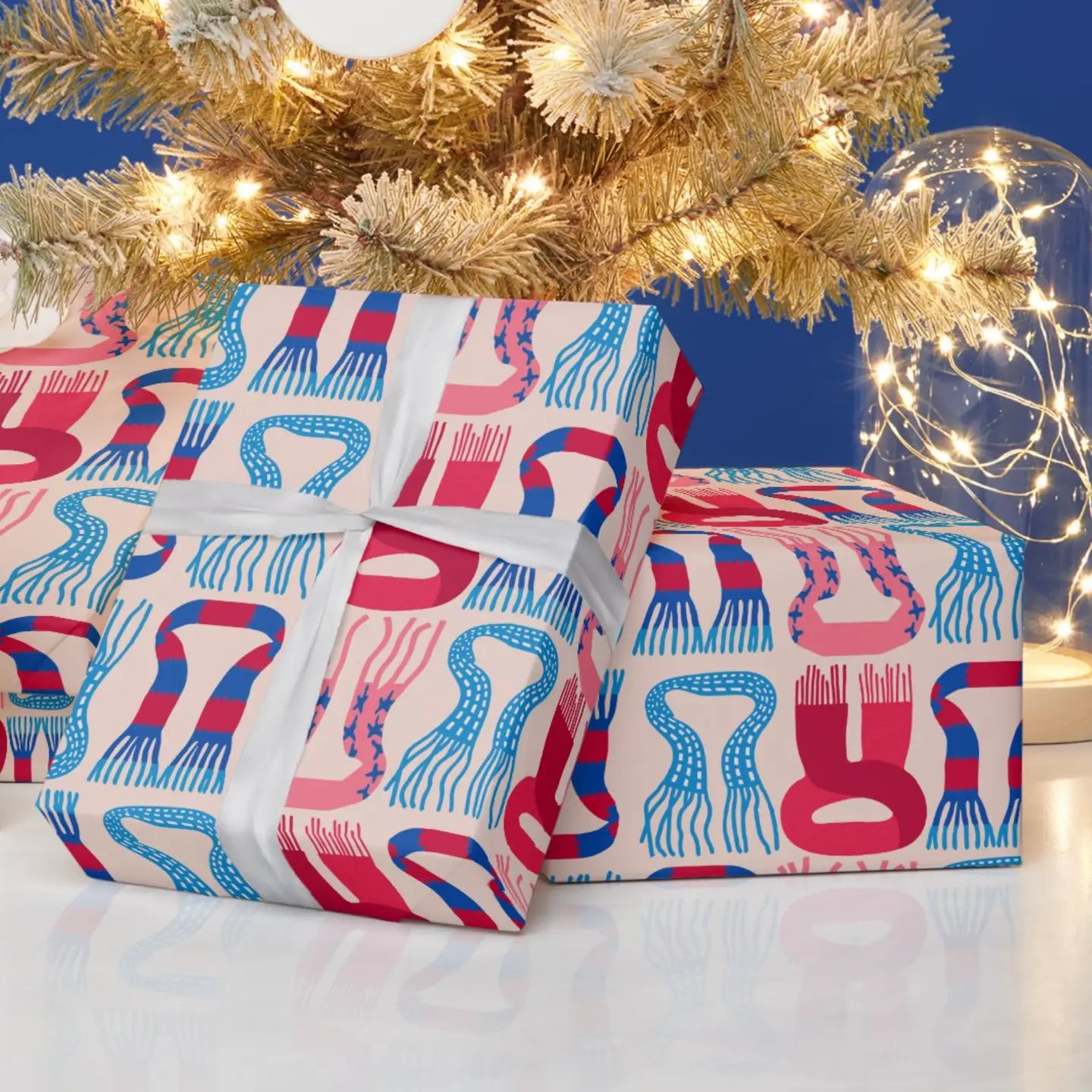 Fuzzy Scarves Holiday Wrapping Paper