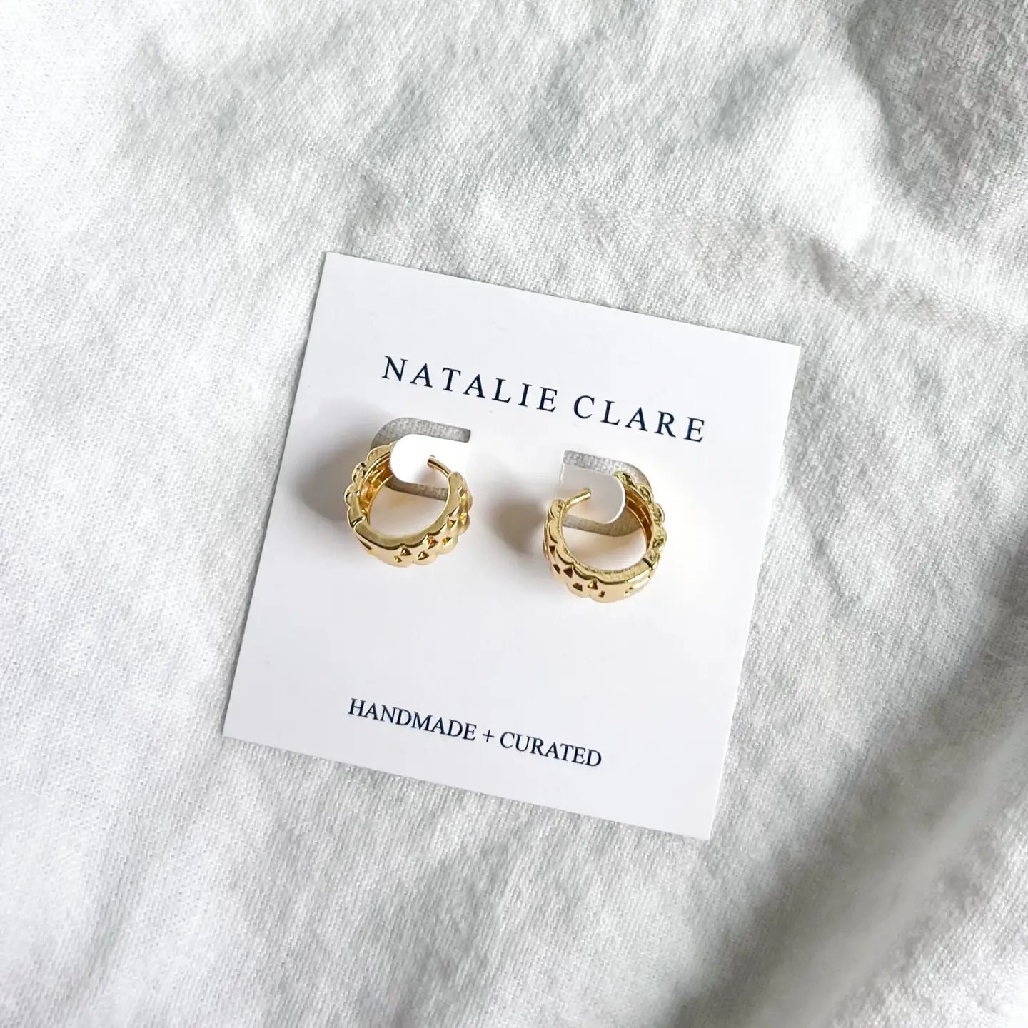 Geometric Huggie Hoops