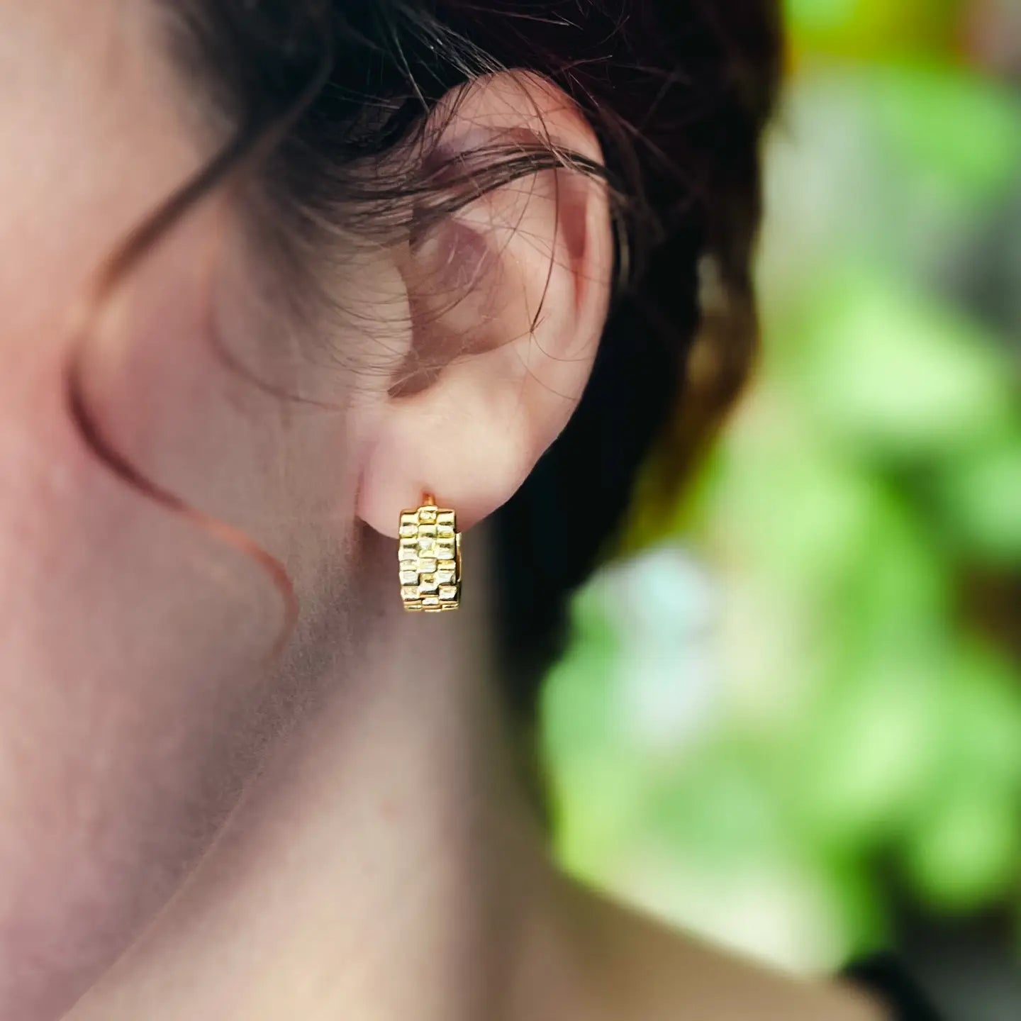 Geometric Huggie Hoops