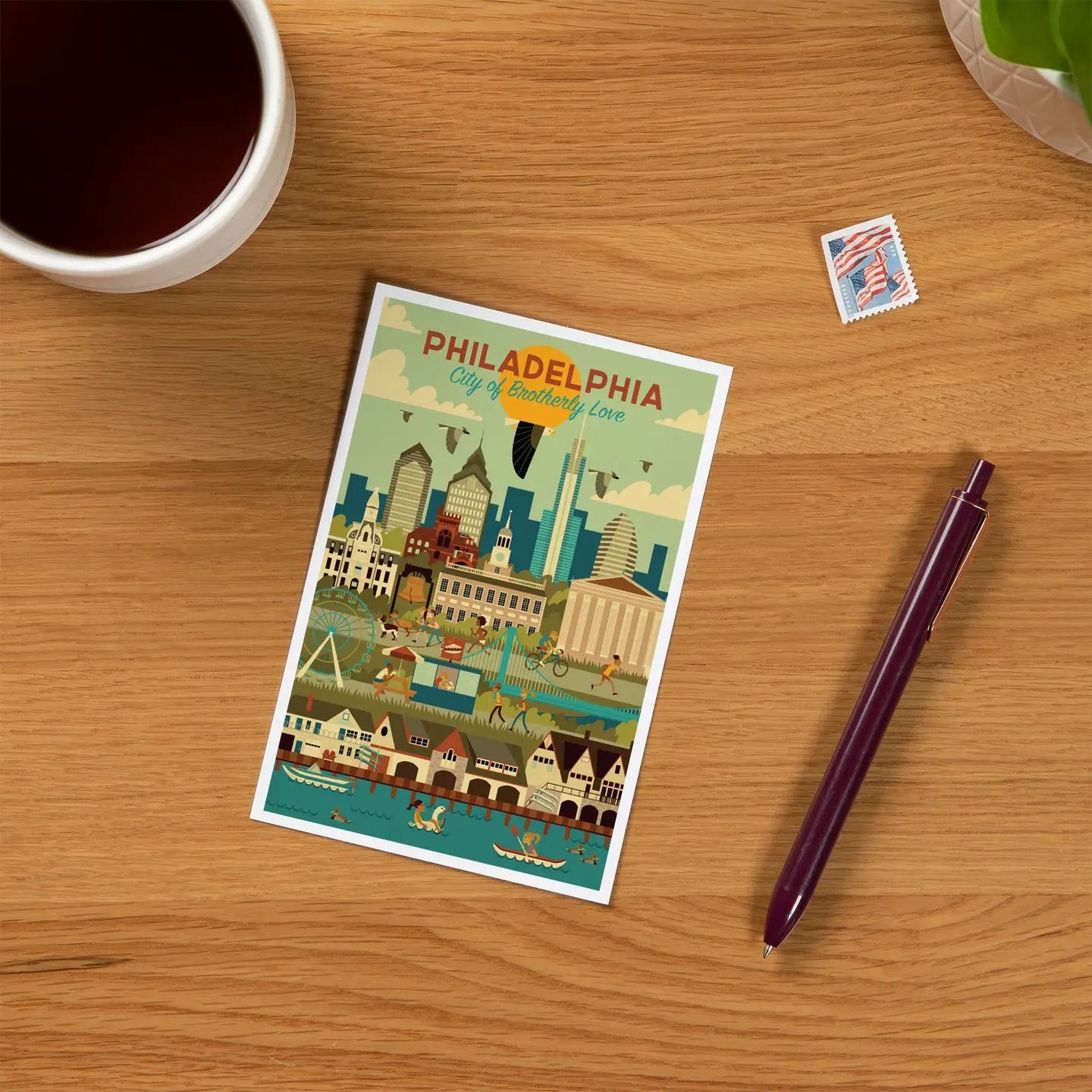 Geometric City Postcard