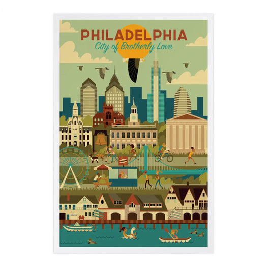 Geometric City Postcard