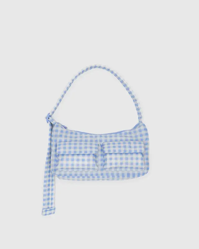Light Blue Gingham Cargo Shoulder Bag Baggu - Ali's Wagon