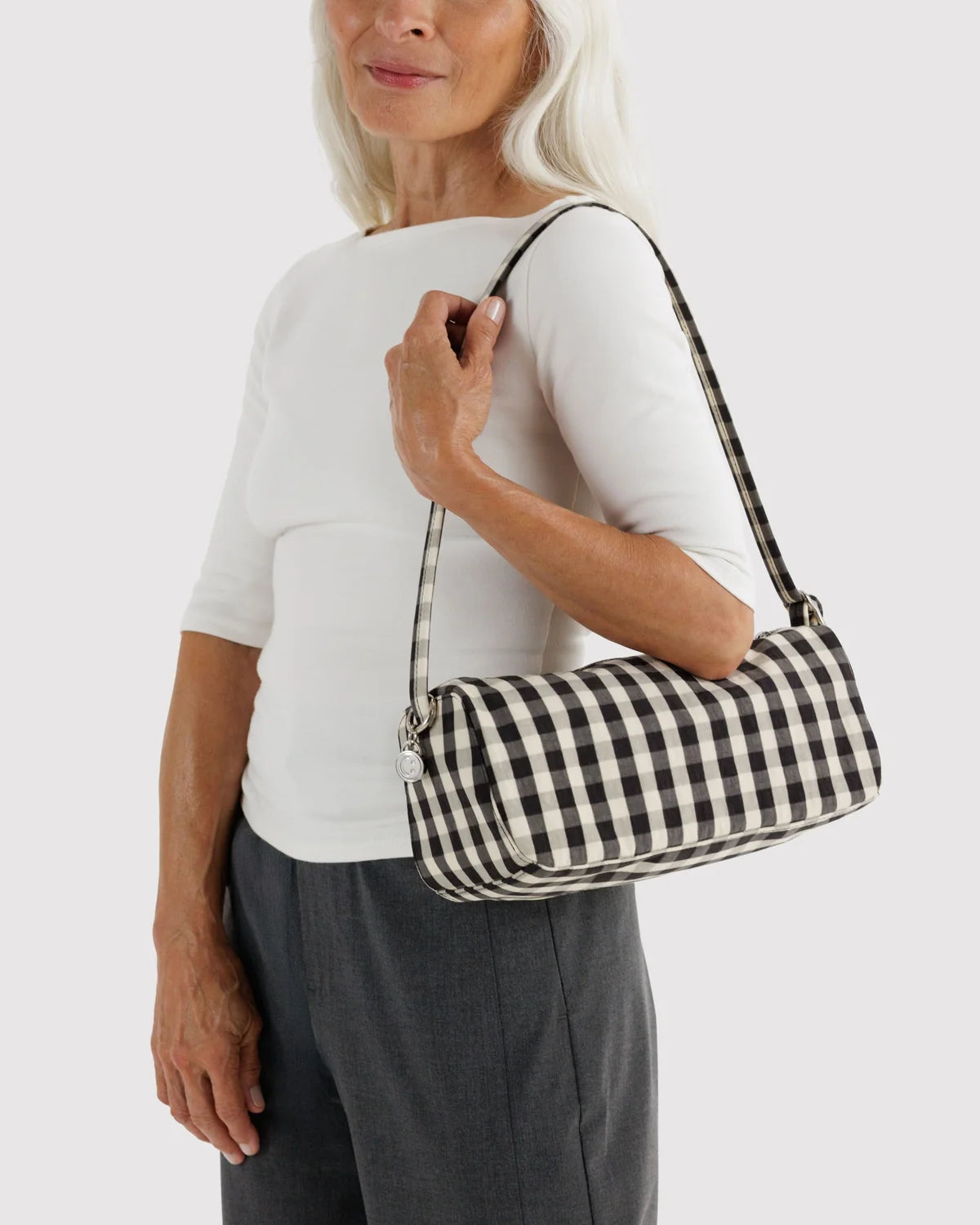 Black and Cream Gingham Loaf Baggu