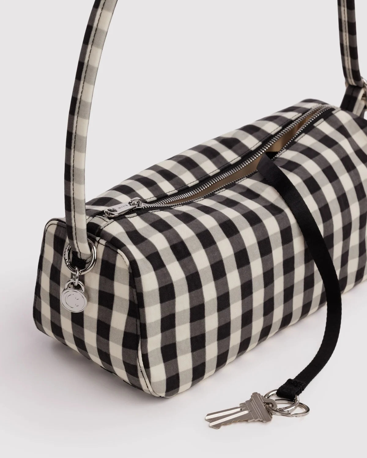 Black and Cream Gingham Loaf Baggu