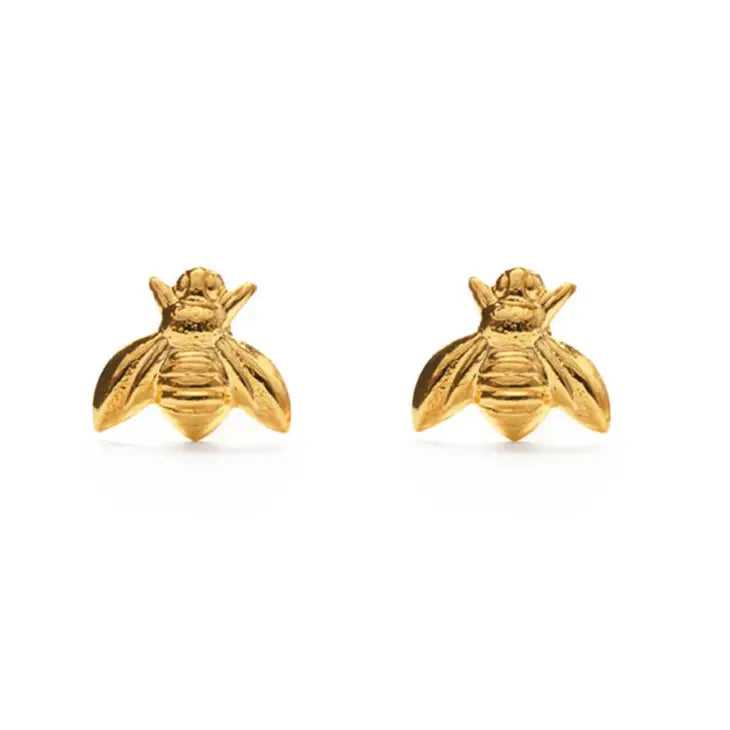 Gold Tiny Bee Stud Earrings