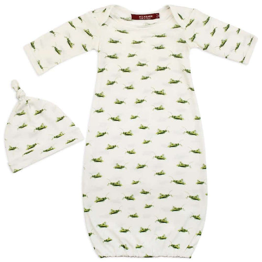 Grasshopper Organic Newborn Hat & Gown Set