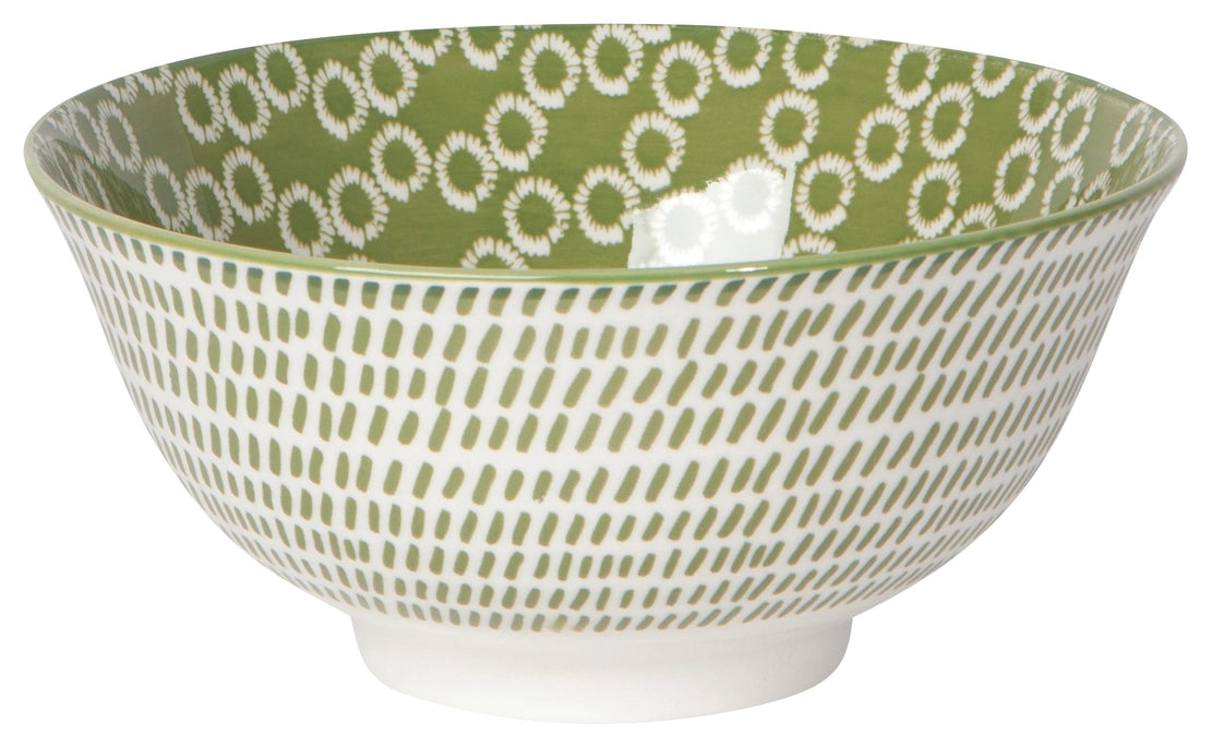 Green Rings Stamped Bowl