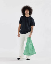 Load image into Gallery viewer, Green Gingham Baggu Reusable Bag