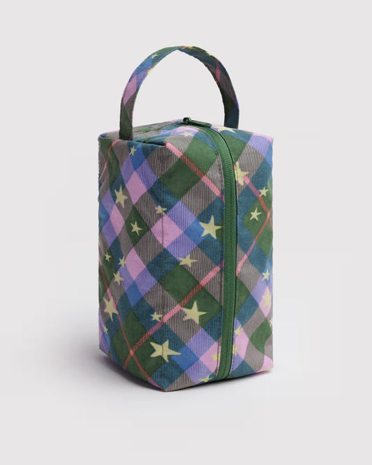 Green Plaid Star Baggu Dopp Kit