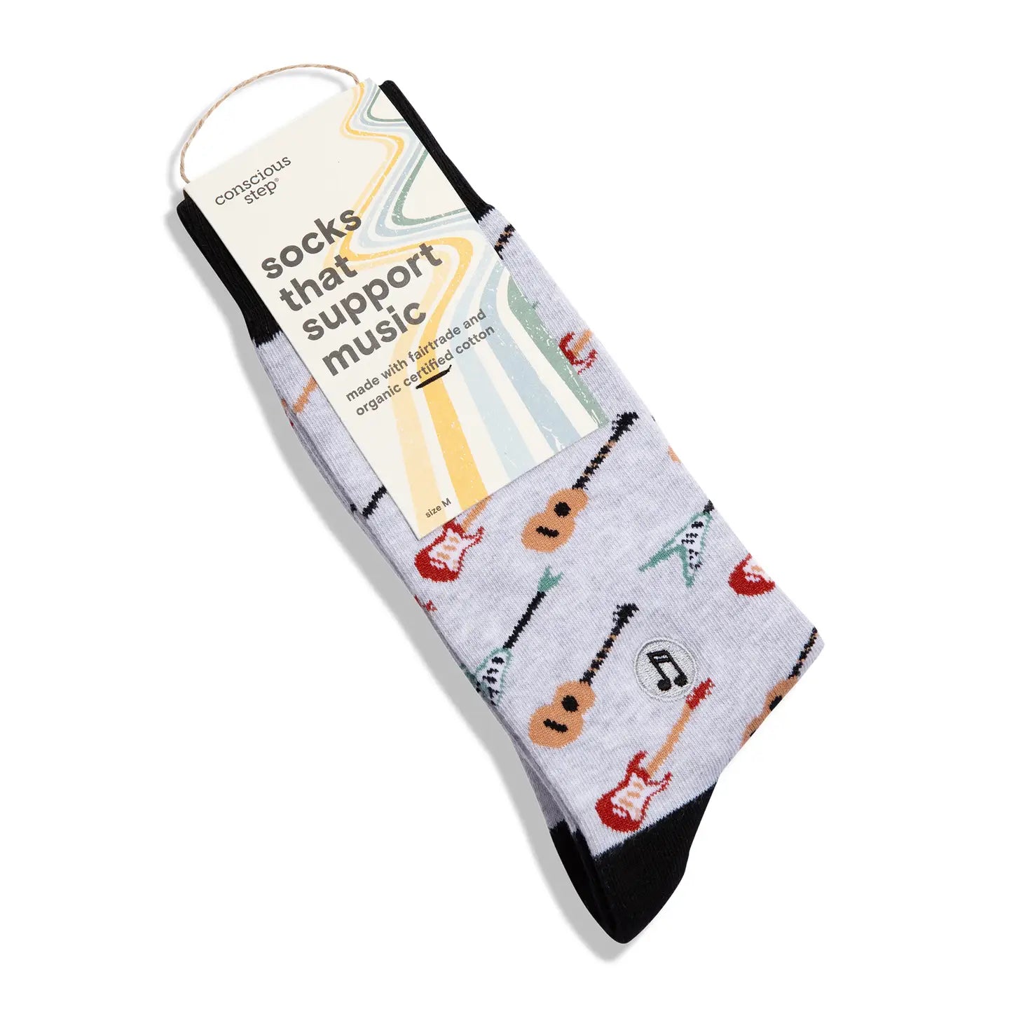 Socks That Support Music (Gray Guitar)