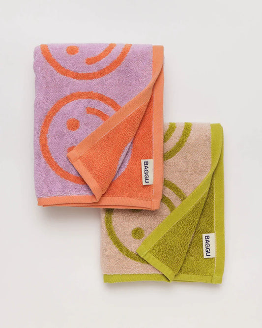 Happy Lilac Ochre Baggu Hand Towel Set