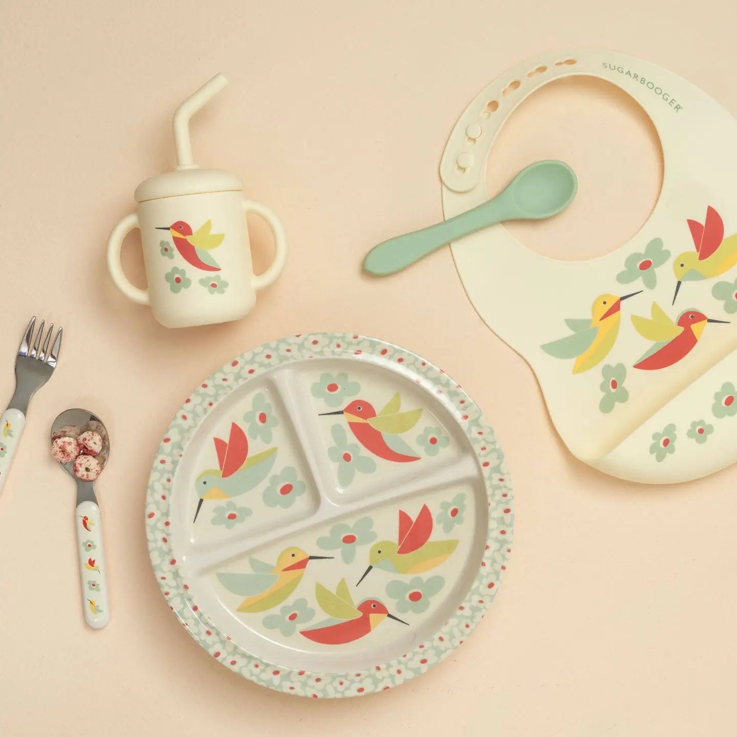 Hummingbirds Divided Suction Plate - Ali's Wagon