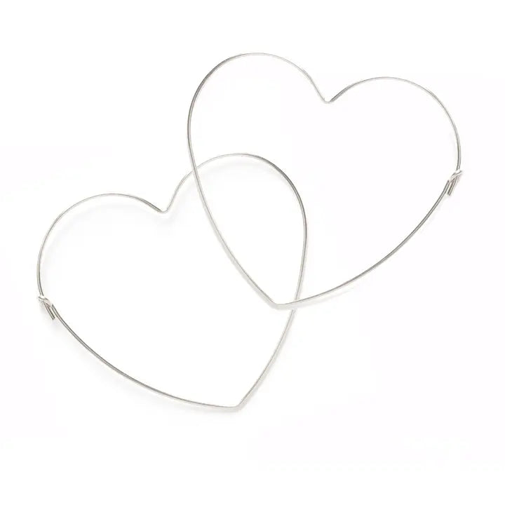 Sterling Silver Heart Hoop Earrings