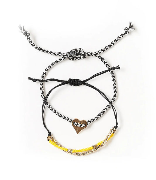 Heart Charm Nitara Beaded Thread Bracelets