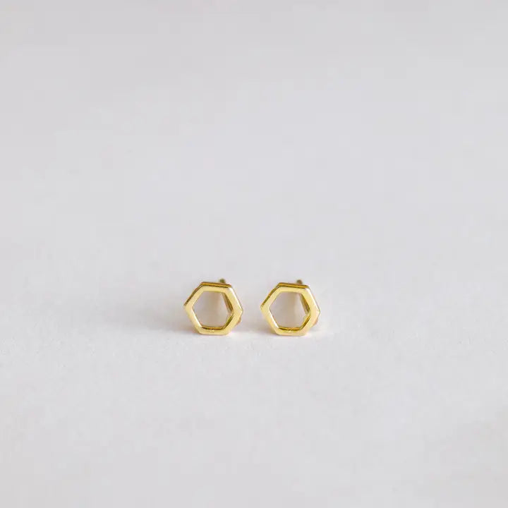 Minimalist Hexagon Earrings