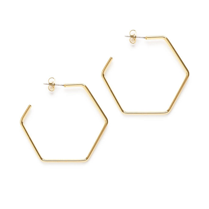 Hexagon Hoop Earrings