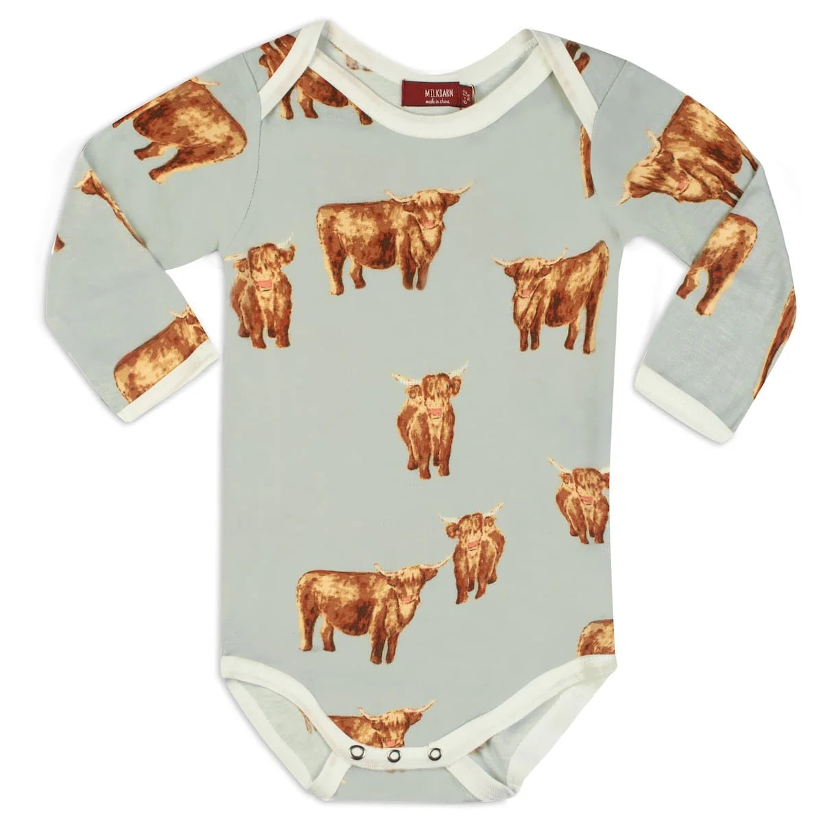Highland Cow Bamboo Long Sleeve Onesie