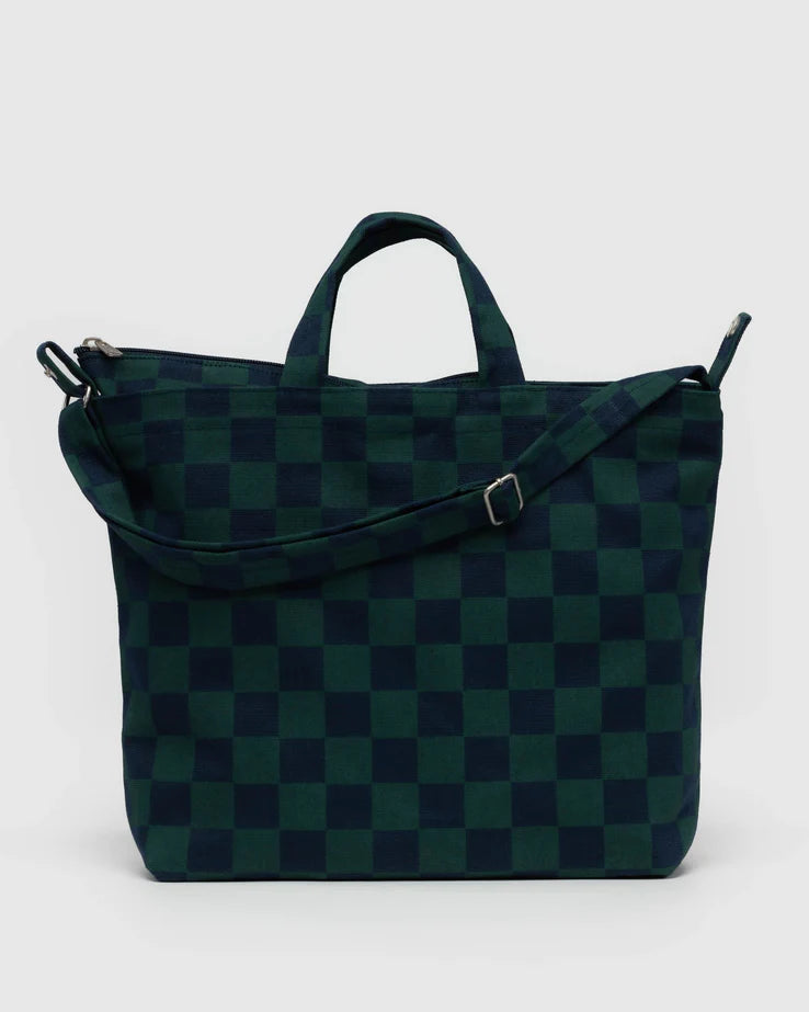 Navy and Green Check Horizontal Baggu Duck Bag