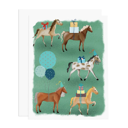Horse Party Greeting Card