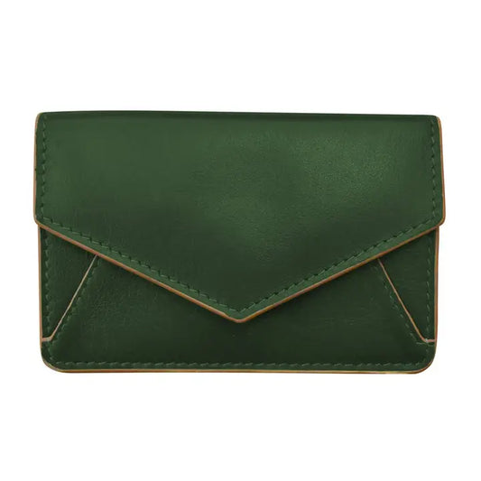 Hunter Green Envelope Business Card Wallet