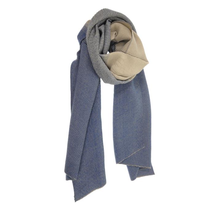 Chambray Ombre Pleated Scarf