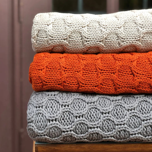 Kelly Knitted Throw - Gray Melange