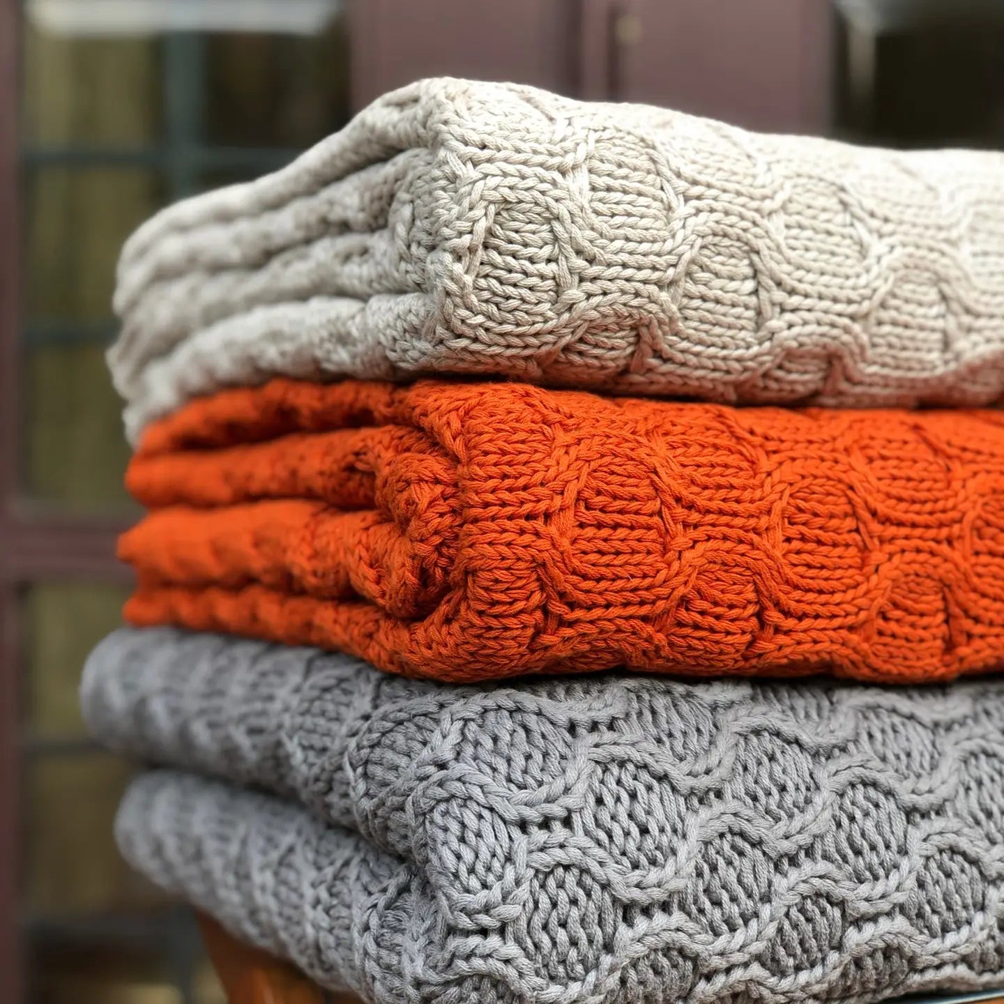 Kelly Knitted Throw - Gray Melange