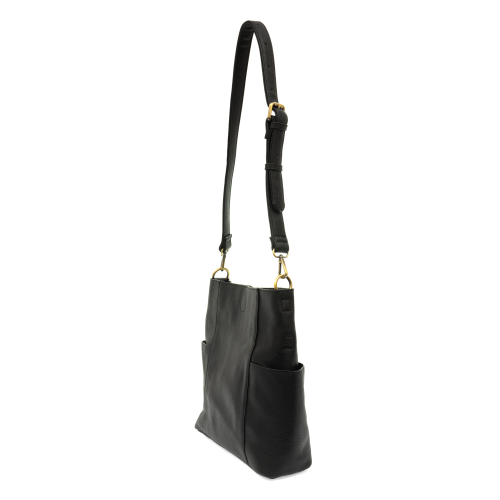 Black Kayleigh Side Pocket Bucket Bag