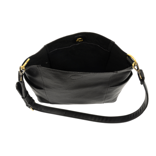 Black Kayleigh Side Pocket Bucket Bag