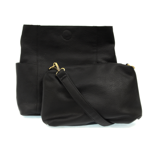 Black Kayleigh Side Pocket Bucket Bag