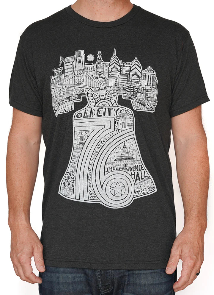 Liberty Bell Philadelphia Black Tee