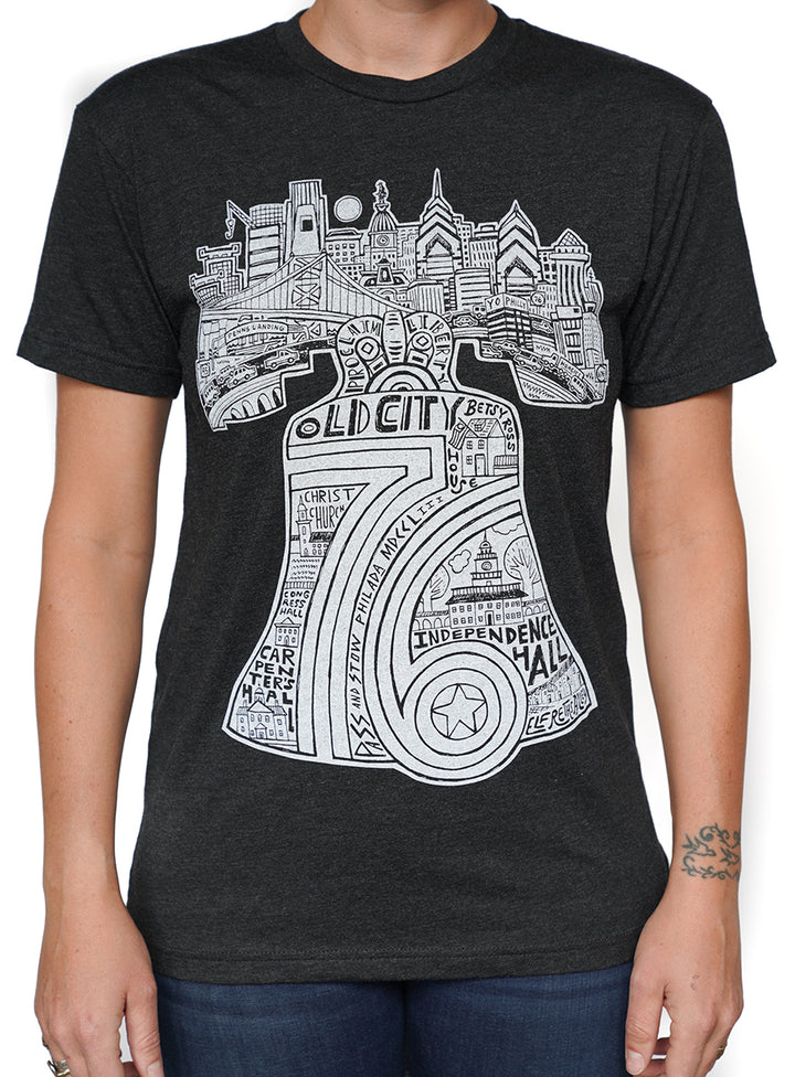 Liberty Bell Philadelphia Black Tee