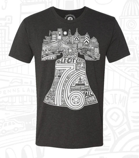 Liberty Bell Philadelphia Black Tee