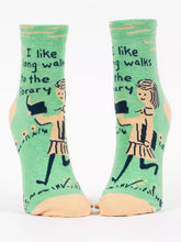 Load image into Gallery viewer, I Like Long Walks To The Library Ankle Socks